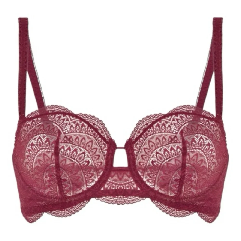 Simone Pérèle Karma Sheer Demi Bra - Wine / Bordeaux - 36B - NWT